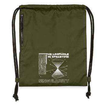 Singularität im Raumzeit-Loch - Turnbeutel aus Recycling-Material - military Green - Vorne