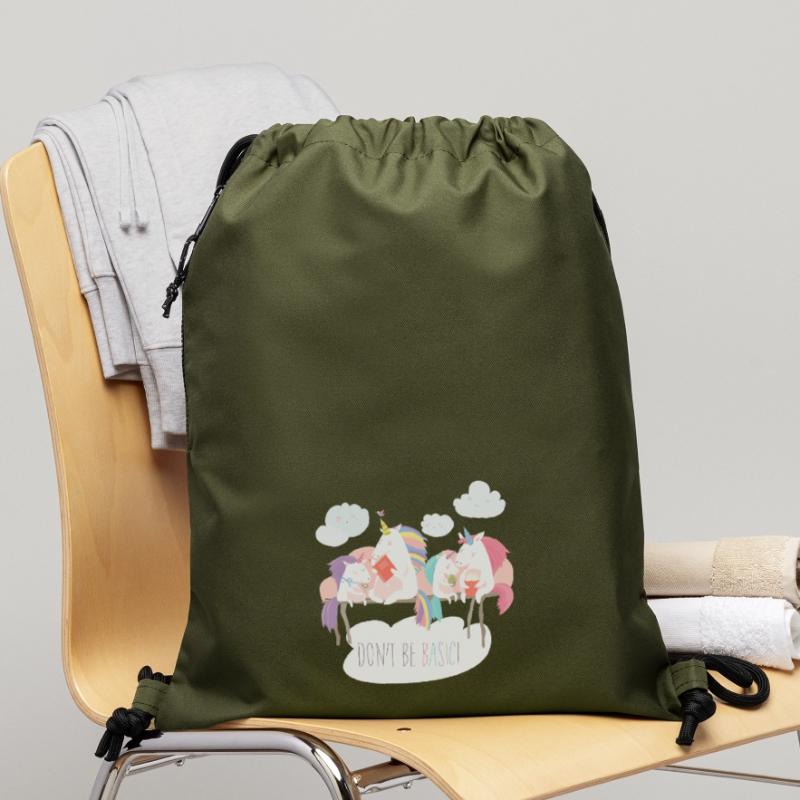 Einhorn don't be basic statement Turnbeutel aus Recycling-Material