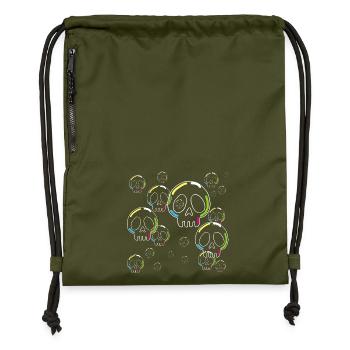 Crânes de savon - Sac à cordon en polyester recyclé - military green - Devant