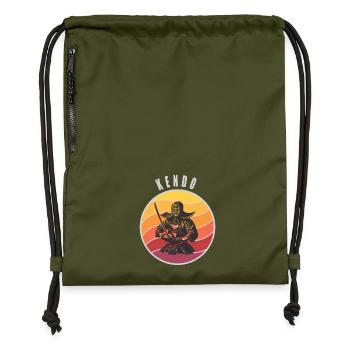 Retro Kendo Samurai Style - Gymsac made from recycled material - military green - Front