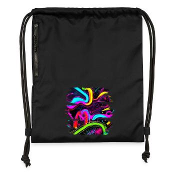 Neon Style 80s Retro Party Color Glow - Turnbeutel aus Recycling-Material - Schwarz - Vorne