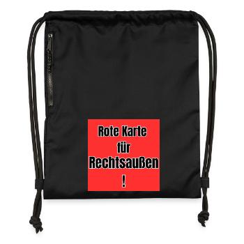 Rote Karte für Rechtsaussen! - Turnbeutel aus Recycling-Material - Schwarz - Vorne