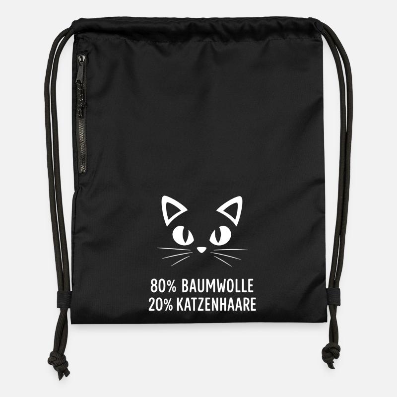 80% Baumwolle 20% Katzenhaar - Turnbeutel aus Recycling-Material - Schwarz