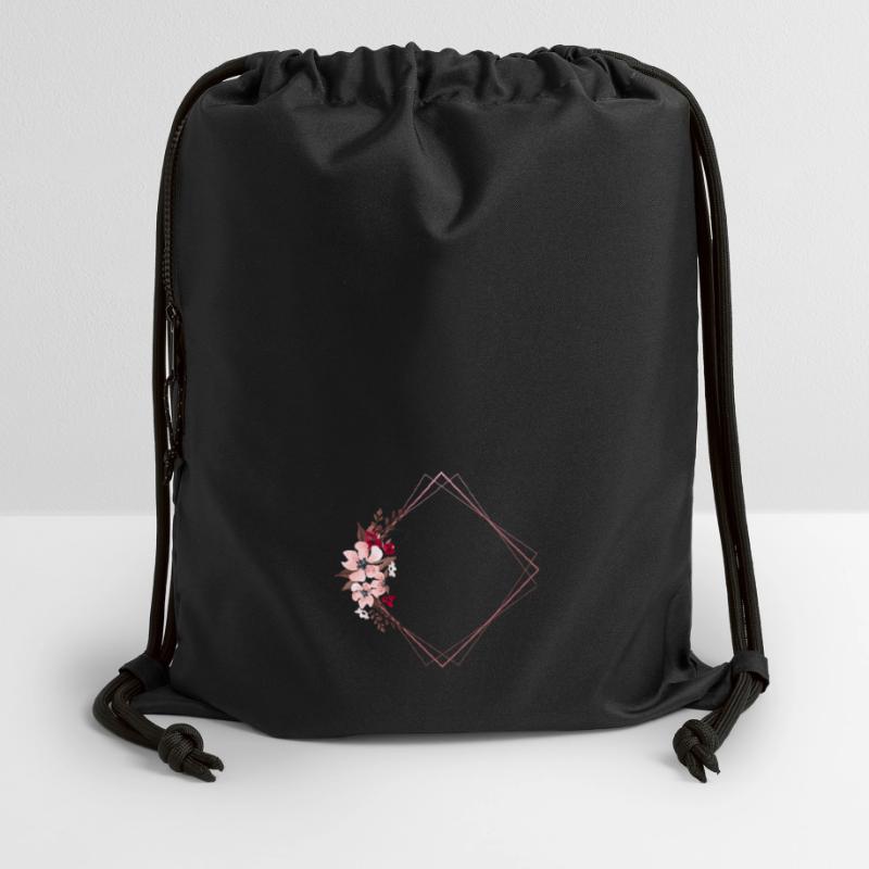 Flowers in Rectangular Frame / Pink Tones Gymsac made from recycled material
