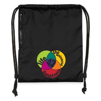Life, The Universe and Everything - Gymsac made from recycled material - black - Front