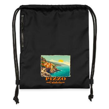 Pizzo Calabria orange - Gymsac made from recycled material - black - Front