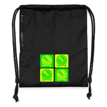 Turntable Style - Gymsac made from recycled material - black - Front