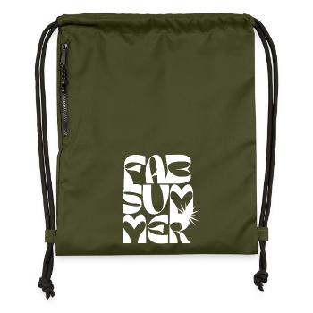 Mutiges Sommer-Liebe-Typografie-Design - Turnbeutel aus Recycling-Material - military Green - Vorne