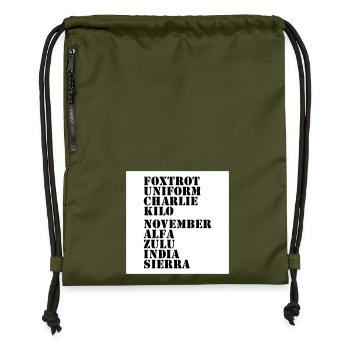 Gegen Nazis - Turnbeutel aus Recycling-Material - military Green - Vorne
