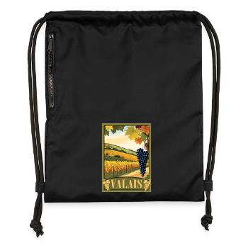 Valais Valais vineyard - Gymsac made from recycled material - black - Front