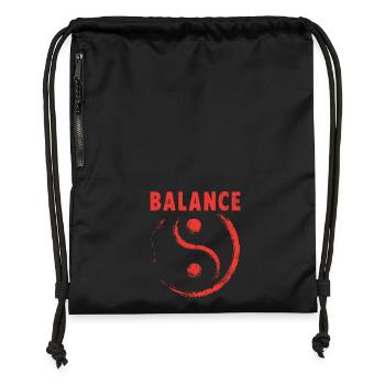 Yin and Yang Balance - Gymsac made from recycled material - black - Front
