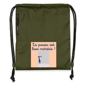 Bike Cycling Break - Gymsac made from recycled material - military green - Front