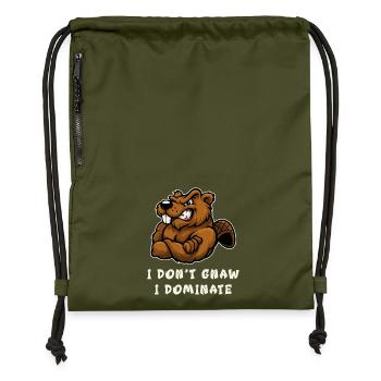 I don't nibble, I dominate - Gymsac made from recycled material - military green - Front