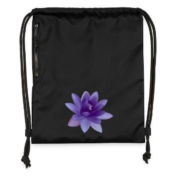 Blumen-Illustration - Turnbeutel aus Recycling-Material - Schwarz - Vorne