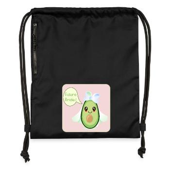 SÜSSE HOCHZEIT AVOCADO ZUKUNFT BRAUT - Turnbeutel aus Recycling-Material - Schwarz - Vorne