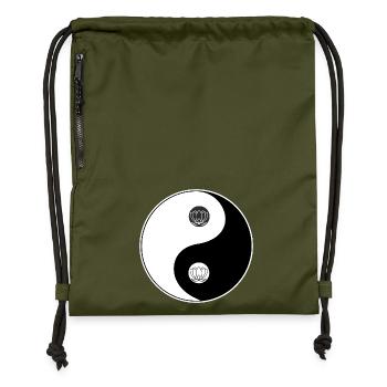 Tao Yin Yang Lotus Motiv - Turnbeutel aus Recycling-Material - military Green - Vorne