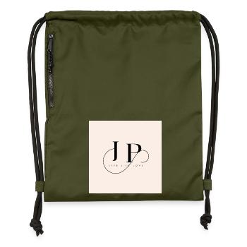 Monogramme élégant avec devise inspirante - Sac à cordon en polyester recyclé - military green - Devant