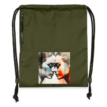 Fusion Colorée Amour Dualité - Sac à cordon en polyester recyclé - military green - Devant