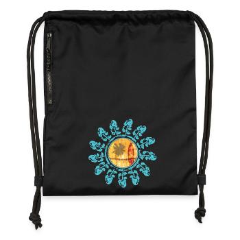Beach and sunset in boho style - Gymsac made from recycled material - black - Front