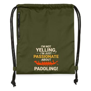 Équipage de course de bateaux-dragons - Sac à cordon en polyester recyclé - military green - Devant