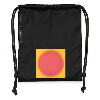 Pink Circle On The Yellow Background - Gymsac made from recycled material - black - Front