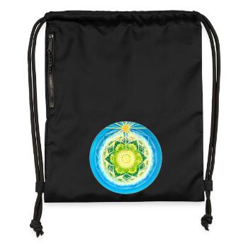 Living light-filled mandala - Gymsac made from recycled material - black - Front