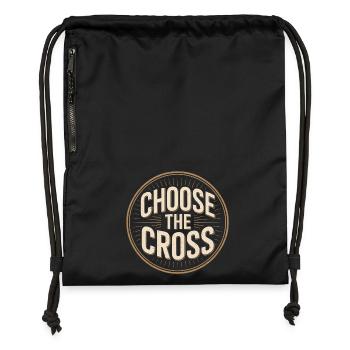 Christlich Choose The Cross Kreuz Botschaft - Turnbeutel aus Recycling-Material - Schwarz - Vorne