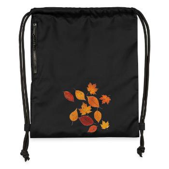 Herbstblätter ohne Rand - Turnbeutel aus Recycling-Material - Schwarz - Vorne