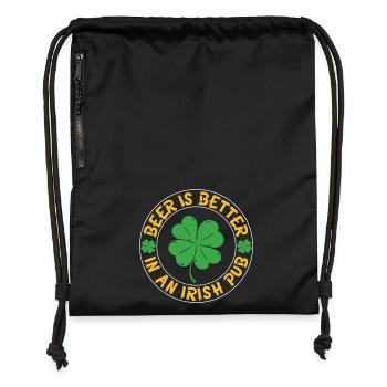 Beer better irish pub - Turnbeutel aus Recycling-Material - Schwarz - Vorne