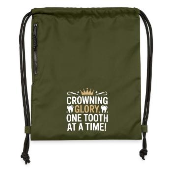 Dental Lab Technician Bridge Design  - Gymsac made from recycled material - military green - Front