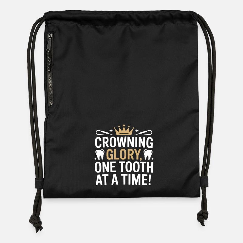 Conception de ponts de technicien de laboratoire dentaire - Sac à cordon en polyester recyclé - noir