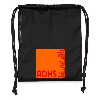 ADHS FOKUS KONZENTRATION - Turnbeutel aus Recycling-Material - Schwarz - Vorne