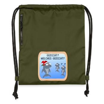 CHRISTMAS TRADITION CHRISTMAS POEMS - Gymsac made from recycled material - military green - Front
