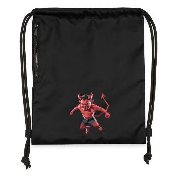 Devil - Cooles Low-Poly-Logo - Turnbeutel aus Recycling-Material - Schwarz - Vorne