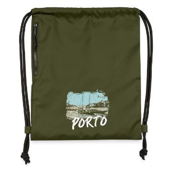Porto Douro bateaux rabelo illustration - Sac à cordon en polyester recyclé - military green - Devant