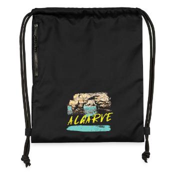 Cliffs Algarve illustration Portugal - Gymsac made from recycled material - black - Front