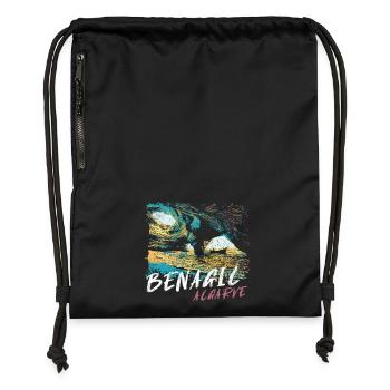 Benagil Cave Algarve colorful illustration - Gymsac made from recycled material - black - Front