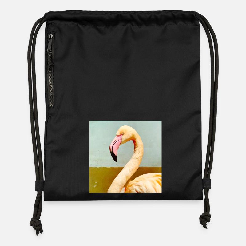 Flamant - Sac à cordon en polyester recyclé - noir