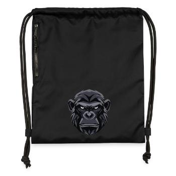 Geometric Gorilla Head - Gymsac made from recycled material - black - Front