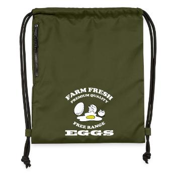 Eggs - Gymsac made from recycled material - military green - Front