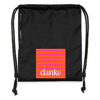 DANKE DANKBARKEIT - Turnbeutel aus Recycling-Material - Schwarz - Vorne
