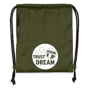 TRUST YOUR DREAM - Gymsac made from recycled material - military green - Front