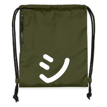 Texte japonais 'シ' (Shi) – Blanc - Sac à cordon en polyester recyclé - military green - Devant