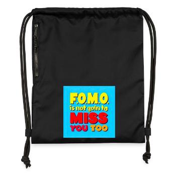 FOMO ne va pas vous manquer non plus - Sac à cordon en polyester recyclé - noir - Devant