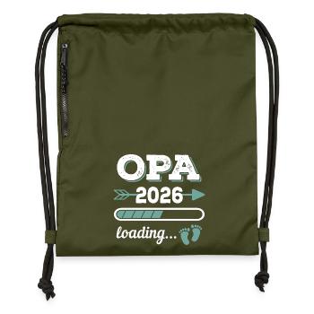 Opa 2026 Loading Werdender Großater Geschenkidee - Turnbeutel aus Recycling-Material - military Green - Vorne
