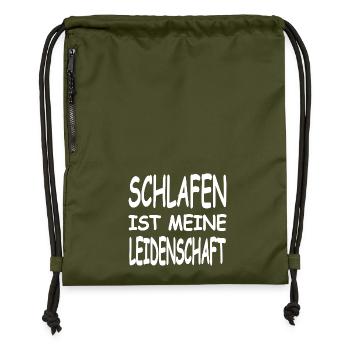 Schlafen - Turnbeutel aus Recycling-Material - military Green - Vorne