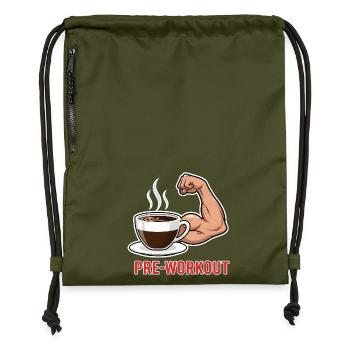 Kaffee Kraft Pre-Workout - Turnbeutel aus Recycling-Material - military Green - Vorne