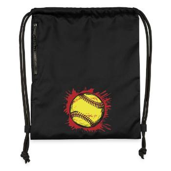 Softball - Gymsac made from recycled material - black - Front