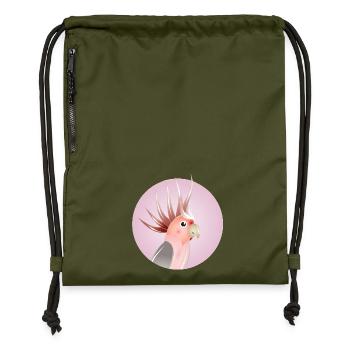 Eleganter Rosakakadu im Pastellkreis - Turnbeutel aus Recycling-Material - military Green - Vorne