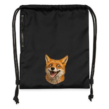 Fuchshead Joy Illustration - Gymsac made from recycled material - black - Front